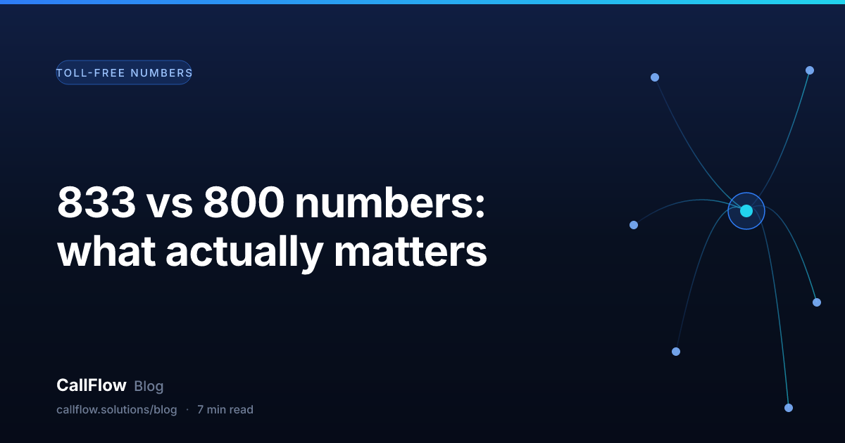 833 vs 800 numbers: what actually matters – Toll-Free Numbers article from the CallFlow blog