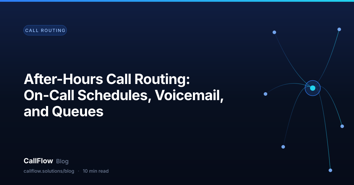 After-Hours Call Routing: On-Call Schedules, Voicemail, and Queues – Call Routing article from the CallFlow blog