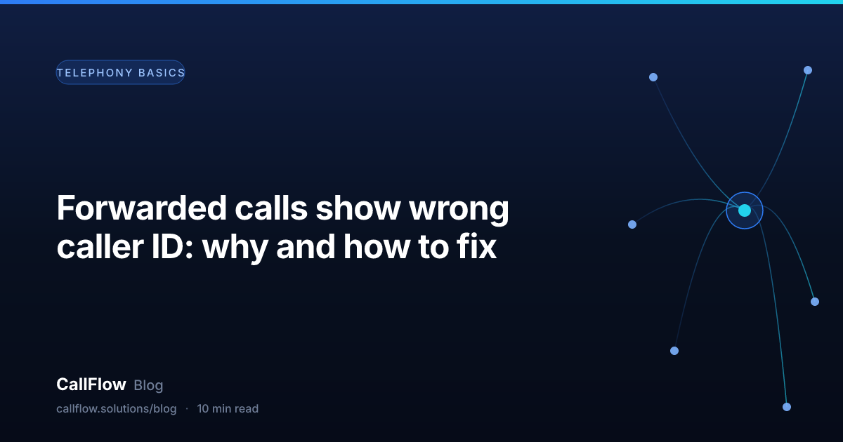 Forwarded calls show wrong caller ID: why and how to fix – Telephony Basics article from the CallFlow blog