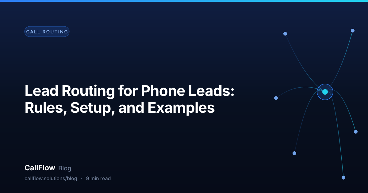 Lead Routing for Phone Leads: Rules, Setup, and Examples – Call Routing article from the CallFlow blog