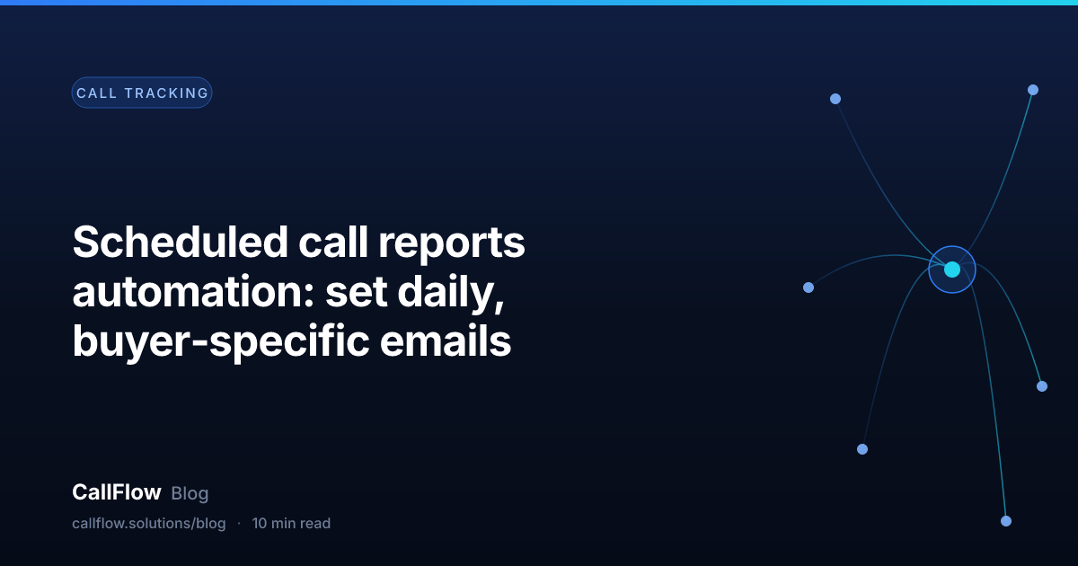 Scheduled call reports automation: set daily, buyer‑specific emails – Call Tracking article from the CallFlow blog