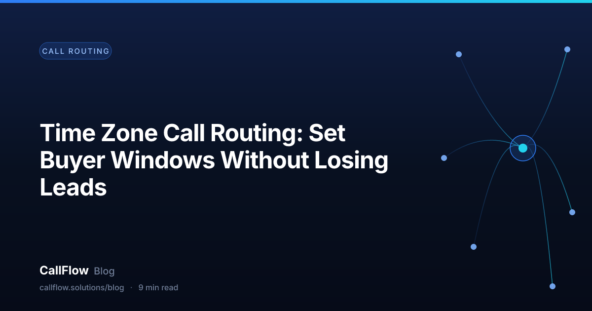 Time Zone Call Routing: Set Buyer Windows Without Losing Leads – Call Routing article from the CallFlow blog