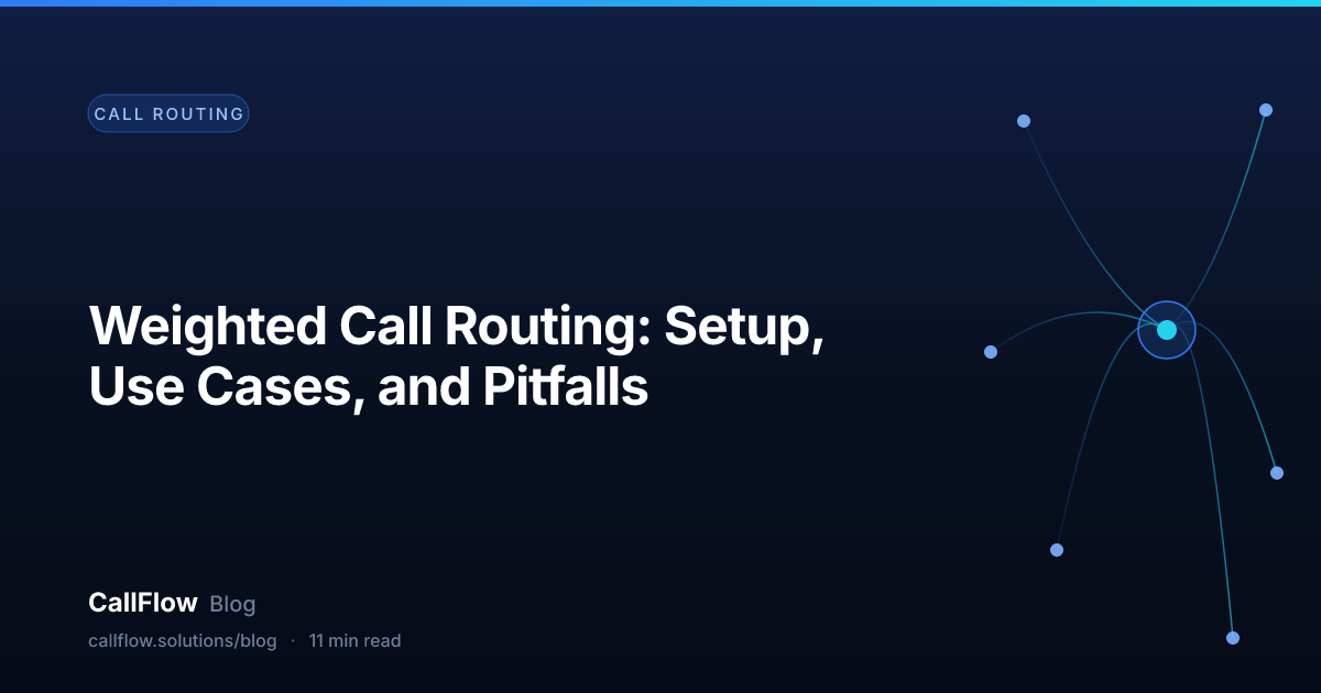 Weighted Call Routing: Setup, Use Cases, and Pitfalls – Call Routing article from the CallFlow blog